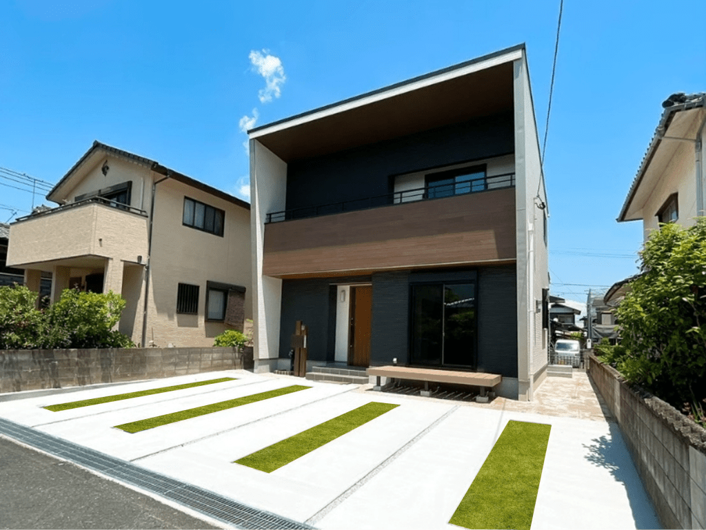 北九州市の建売住宅 駐車場 並列2台 駐車スペース 施工事例
